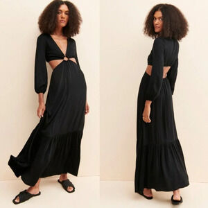 Anthropologie BTFL-Life Cutout Maxi Dress Black Size Medium $109